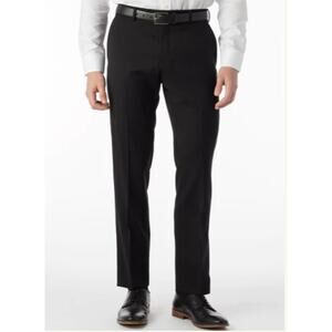 BALLIN Theo Super 120's Wool Blend Black Dress Slacks Pants // 34 x 30